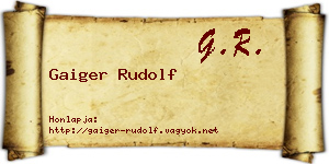 Gaiger Rudolf névjegykártya