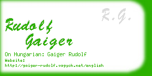 rudolf gaiger business card